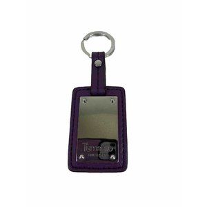 Tignanello Leather Key Chain Ring Hang Tag Fob Charm Purple Unused